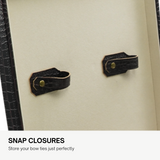 Decorebay Handcrafted Crocodile Leather Tie Box and Cufflink Storage Box for Men – Seal Brown