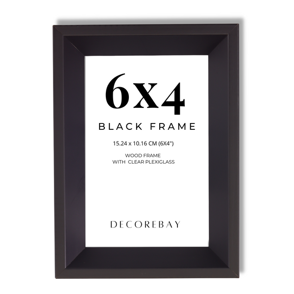 Decor Home 6x4 Solid Wood Picture Photo Frame (Black)