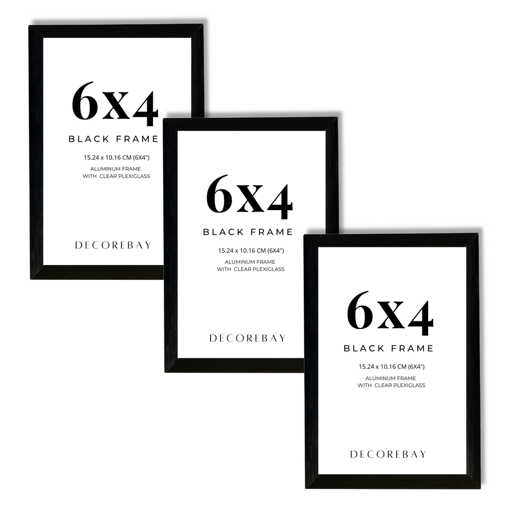 Decorebay Home 6x4 Inch Aluminum Modern Gallery Picture Photo Frame (Black)