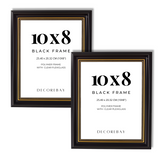 Decorebay Home 10x8 Polymer Picture Photo Frame (Black)