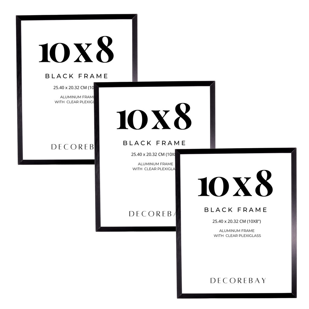 Decorebay Home 10x8 Inch Aluminum Modern Gallery Picture Photo Frame (Black)