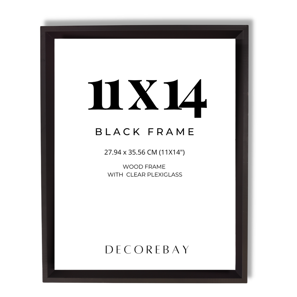 Decorebay Home 11x14 Solid Wood Picture Photo Frame (Black)