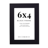 Decorebay Home 6x4 MDF Wood Picture Photo Frame (Black)
