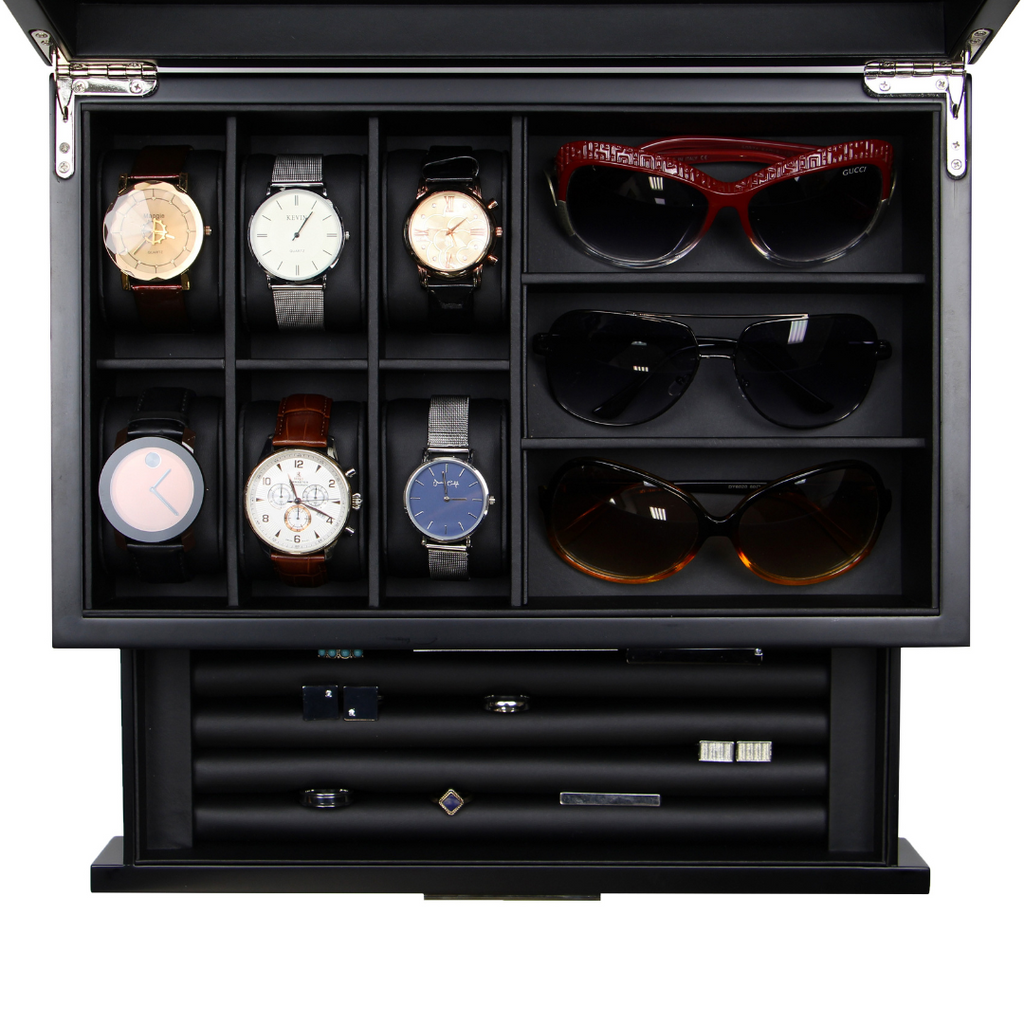 Decorebay Emerald Luxury Watch, Sunglasses & Jewelry Box