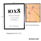 Decorebay Home 10x8 Inch Aluminum Modern Gallery Picture Photo Frame (Black)
