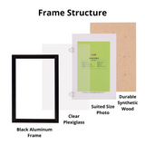 Decorebay Home 6x4 Inch Aluminum Modern Gallery Picture Photo Frame (Black)