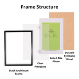 Decorebay Home 10x8 Inch Aluminum Modern Gallery Picture Photo Frame (Black)
