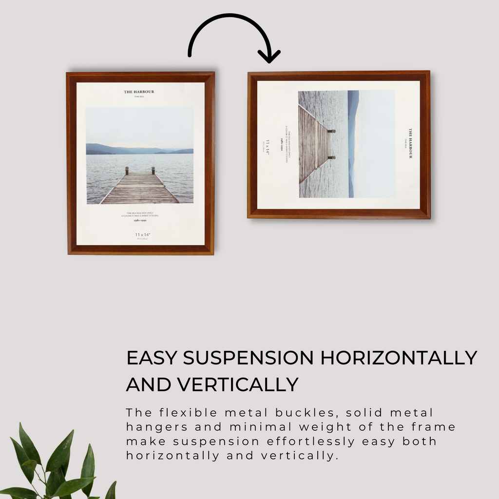 Decorebay Home 11x14 Solid Wood Picture Photo Frame (Brown)