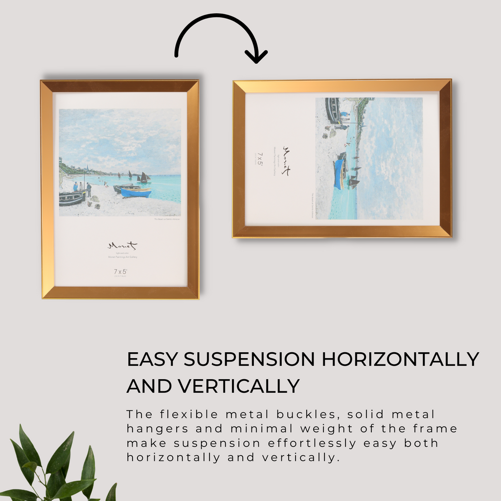 Decorebay Home 7x5 Aluminum Picture Photo Frame (Gold)