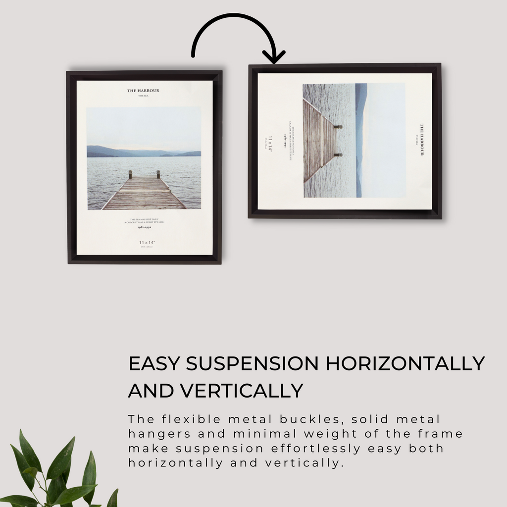 Decorebay Home 11x14 Solid Wood Picture Photo Frame (Black)