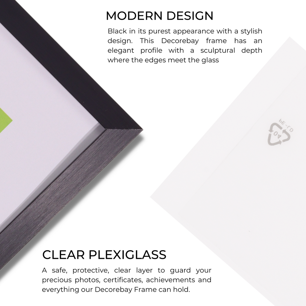 Decorebay Home 7x5 Inch Aluminum Modern Gallery Picture Photo Frame (Black)