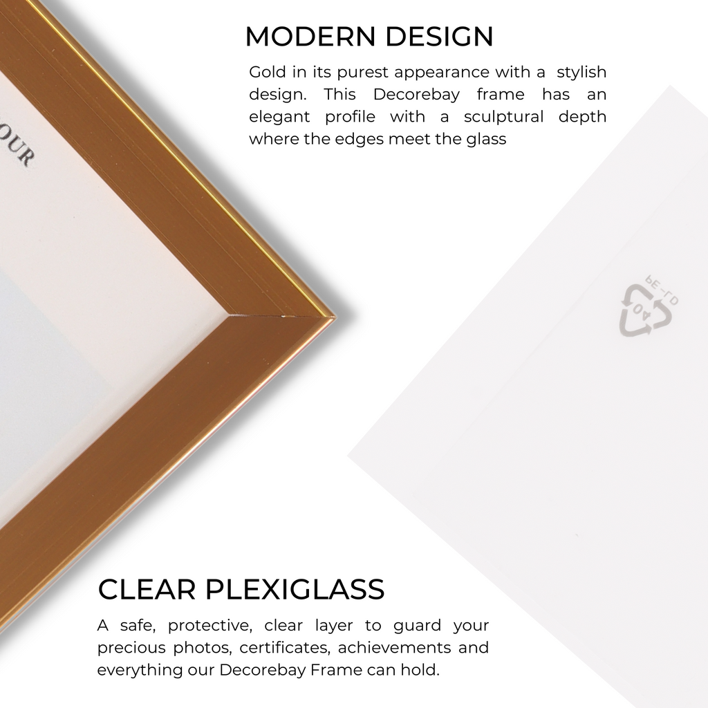 Decorebay Home 7x5 Aluminum Picture Photo Frame (Gold)