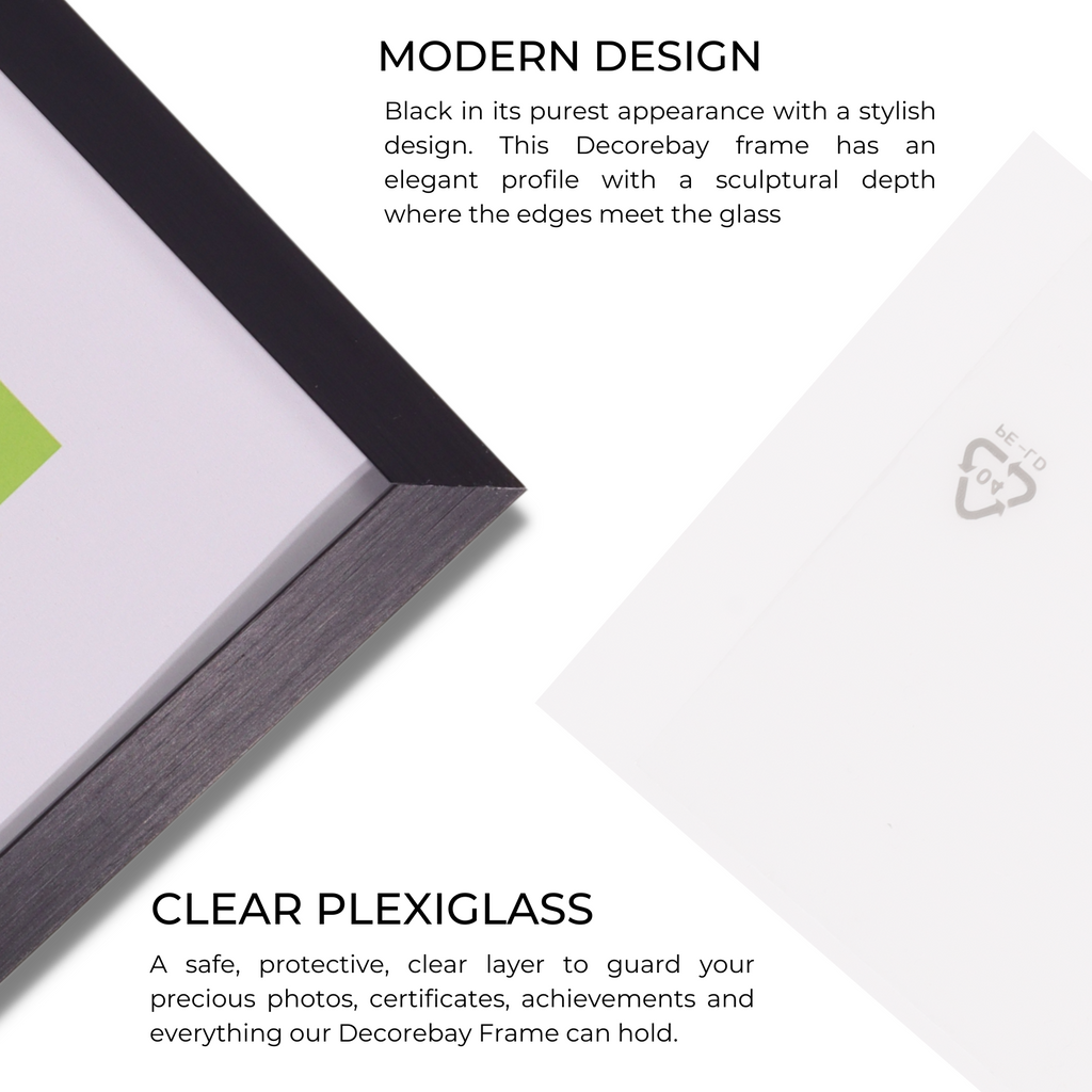 Decorebay Home 6x4 Inch Aluminum Modern Gallery Picture Photo Frame (Black)