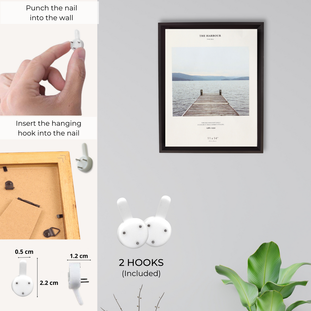 Decorebay Home 11x14 Solid Wood Picture Photo Frame (Black)