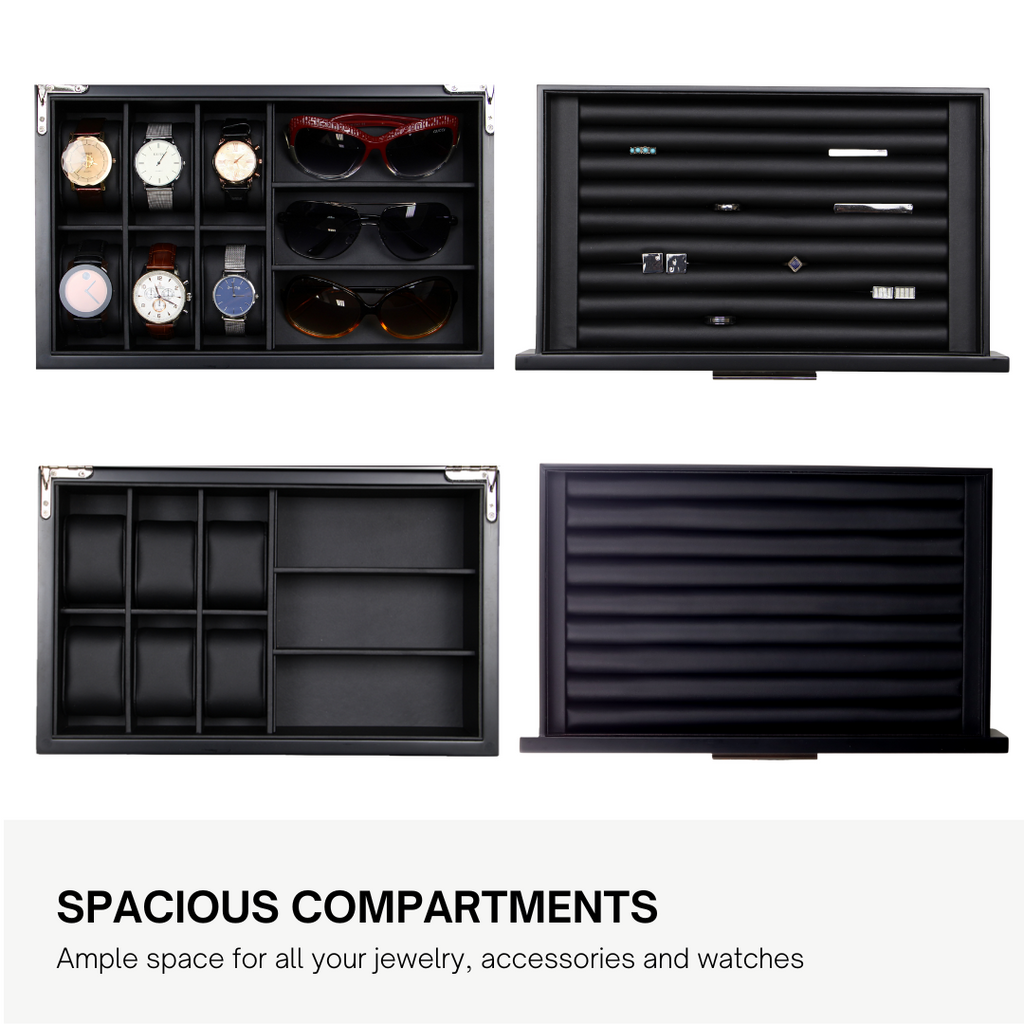 Decorebay Emerald Luxury Watch, Sunglasses & Jewelry Box