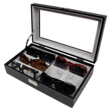 Decorebay Men`s PU black Leather Watch & Sunglasses Organizer with sunglasses