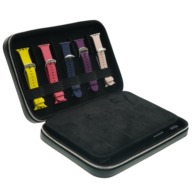 Decorebay Luxury 10 Slots Leather Watch Strap Case & Organizer (Black)