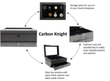 Decoraby Carbon Knight watch organizer with pullout tray and multiple features