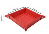 Decorebay Pocket Dump Foldable Travel red Leather Tray