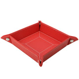 Decorebay Pocket Dump Foldable Travel red Leather Valet Tray