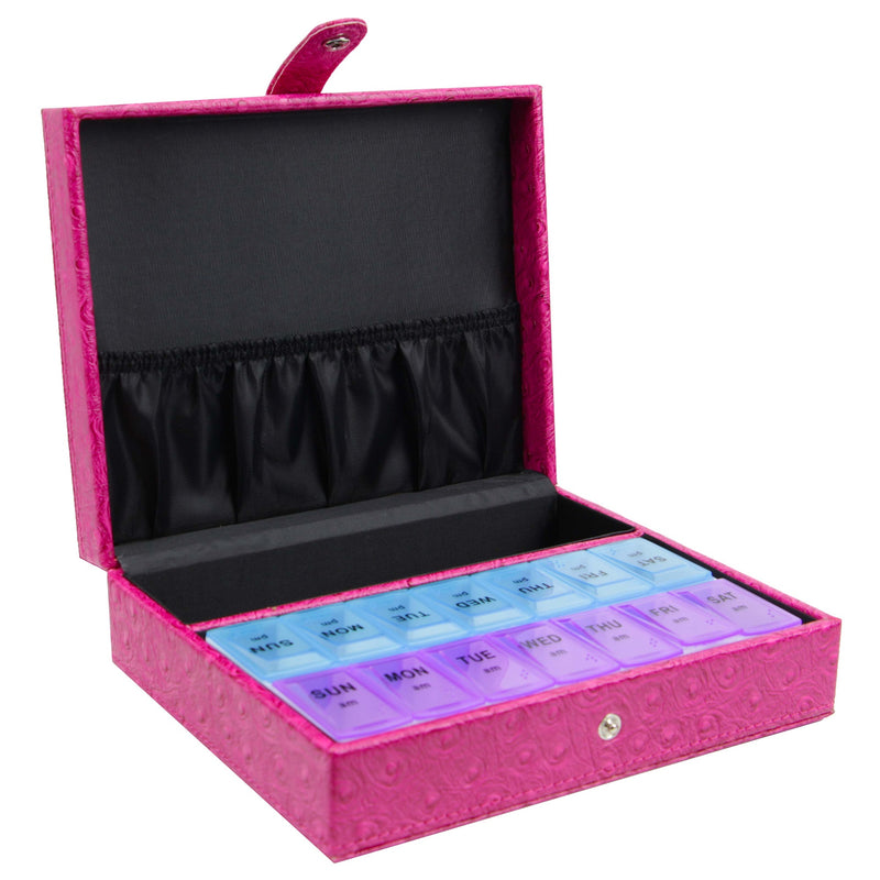 Decorebay PU leather Pill & Medication Organizer with compartment 