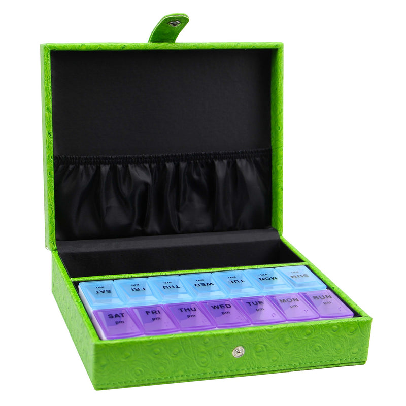 Decorebay PU leather Pill & Medication Organizer with compartment 