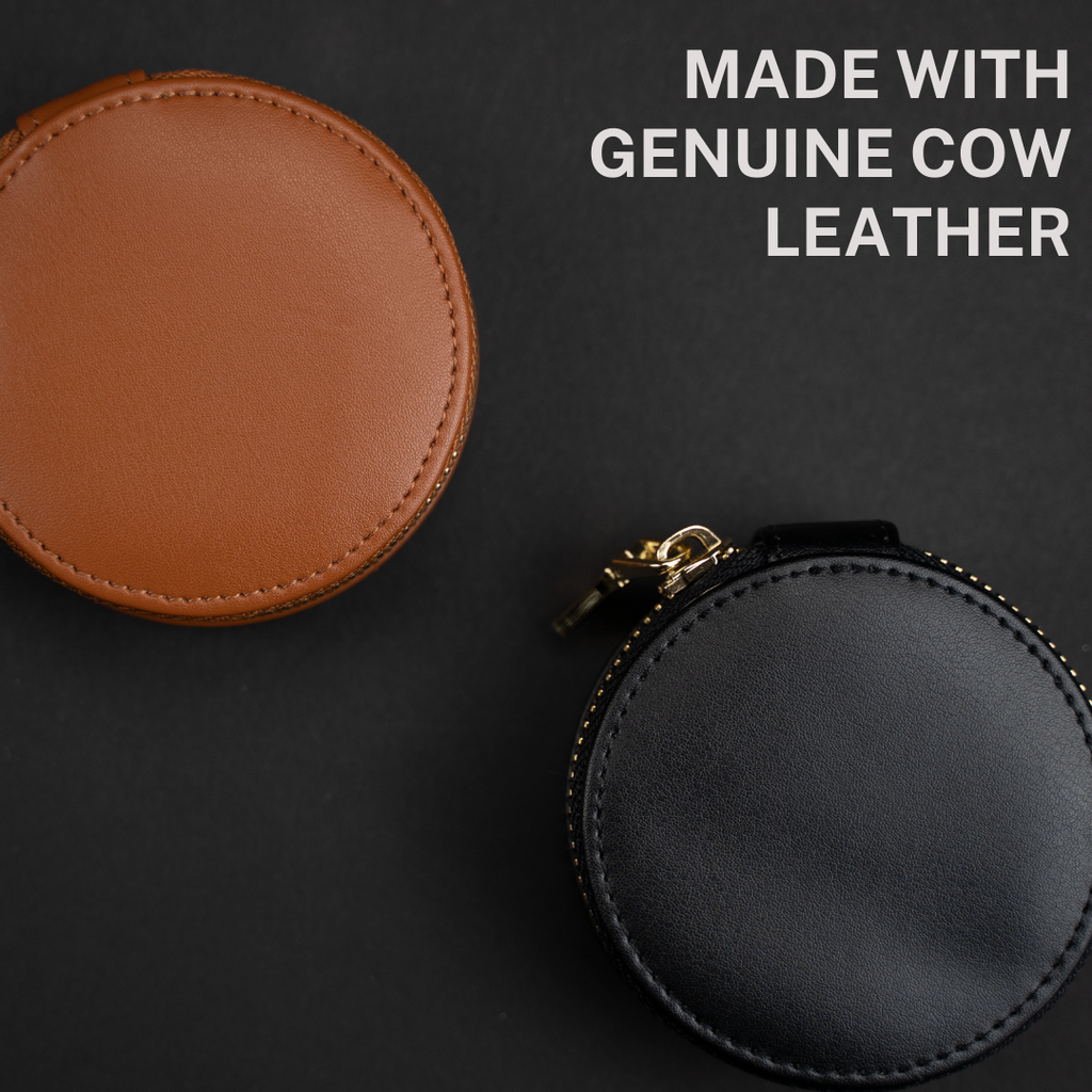 Decorebay Leather Zip Around Mini Jewelry Box - Brown