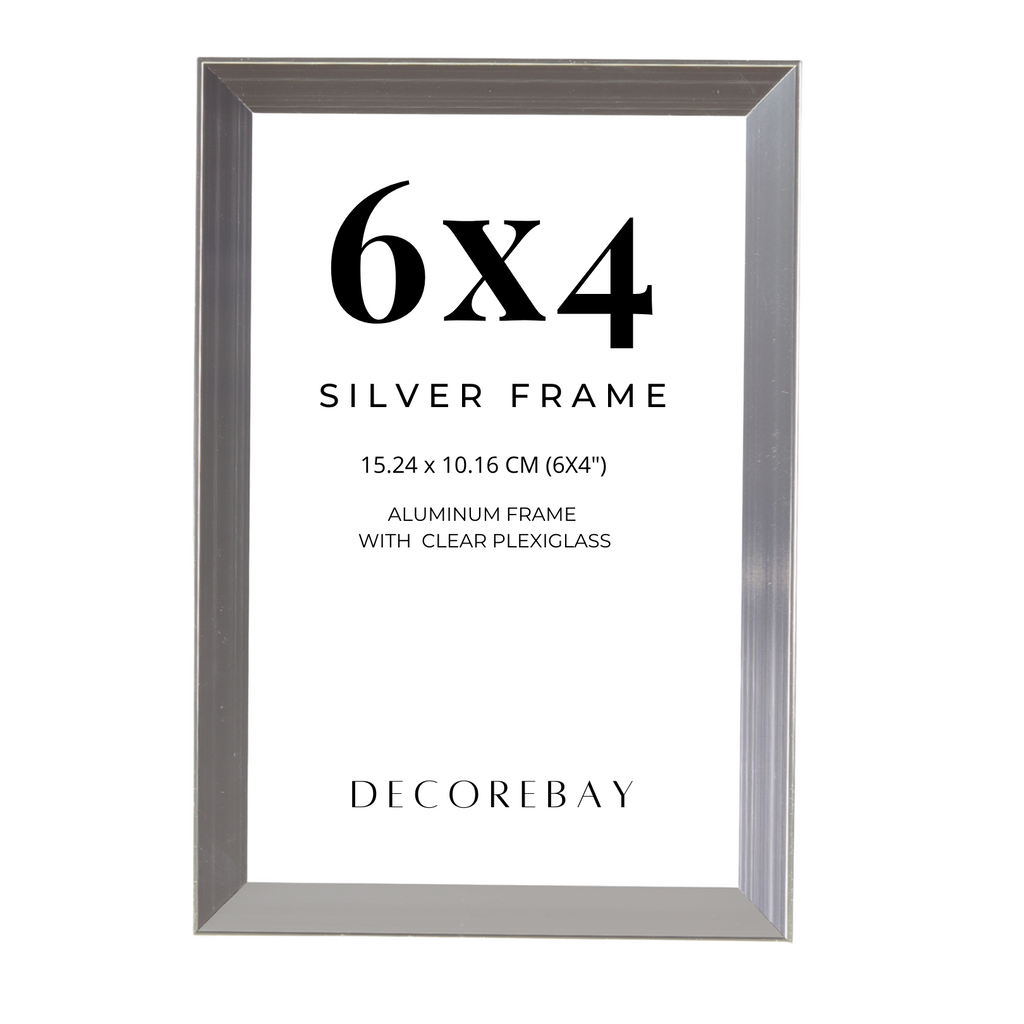 Decorebay Home 6x4 Aluminum Picture Photo Frame (Silver)