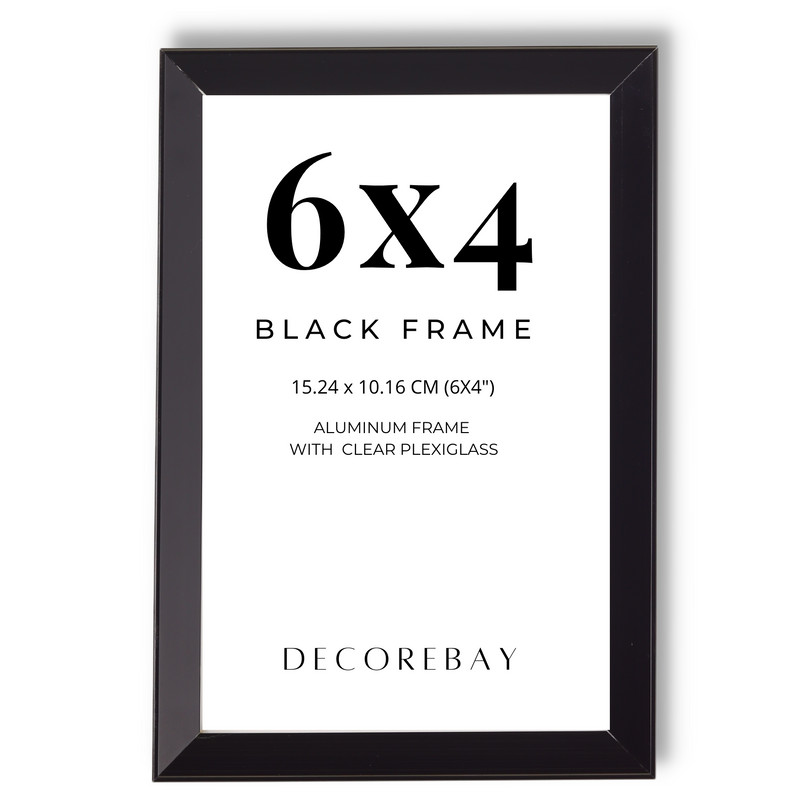 Decorebay Home 6x4 Aluminum Picture Photo Frame (Black)