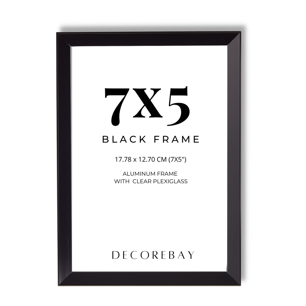 Decorebay Home 7x5 Aluminum Picture Photo Frame (Black)