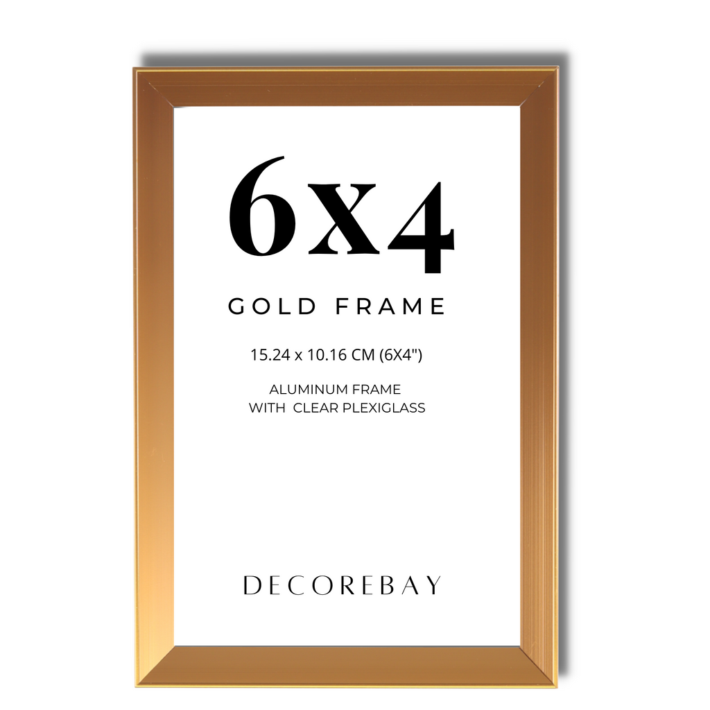 Decorebay Home 6x4 Aluminum Picture Photo Frame (Gold)