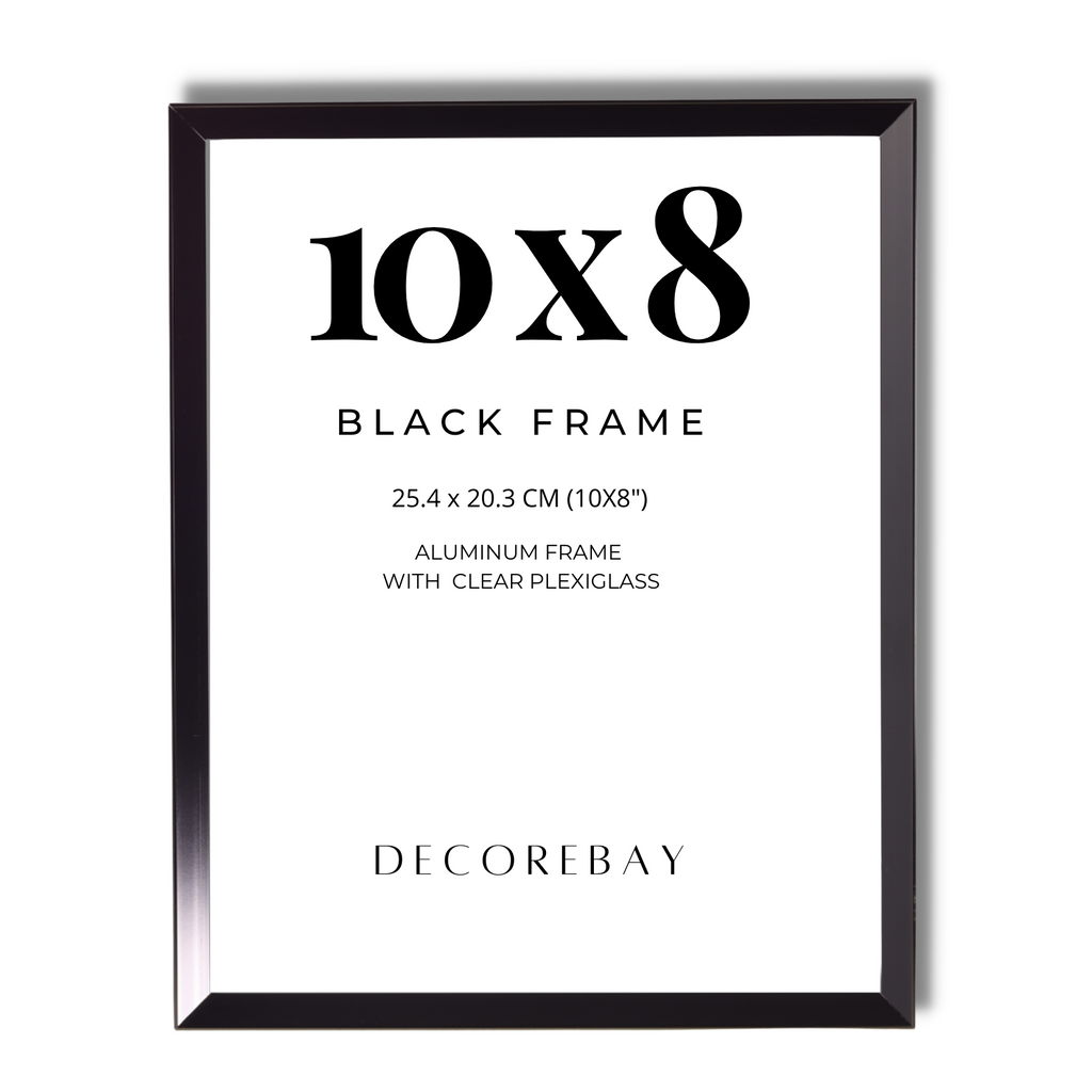 Decorebay Home 10x8 Aluminum Picture Photo Frame (Black)