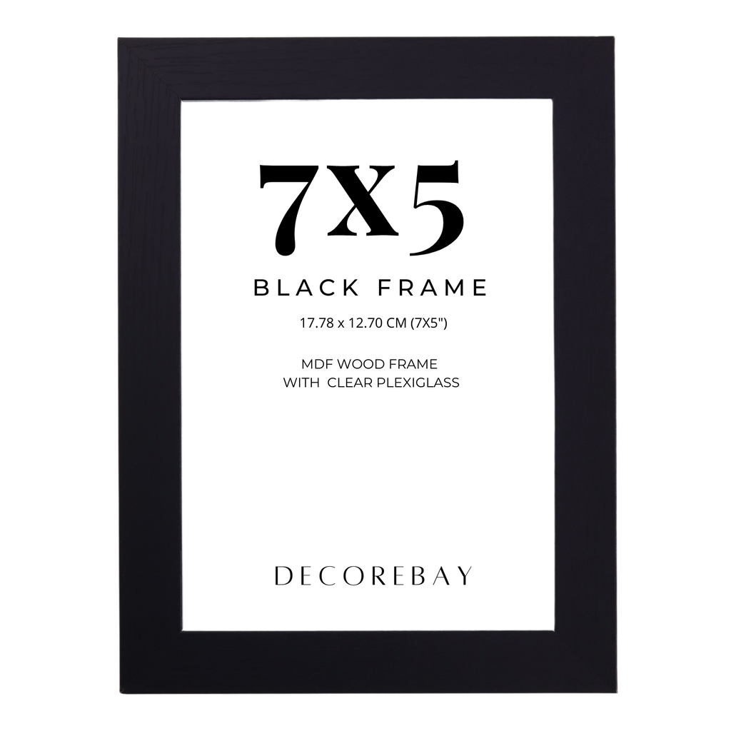 Decorebay Home 7x5 MDF Wood Picture Photo Frame (Black)