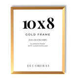 Decorebay Home 10x8 Aluminum Picture Photo Frame (Gold)