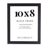 Decorebay Home 10x8 MDF Wood Picture Photo Frame (Black)