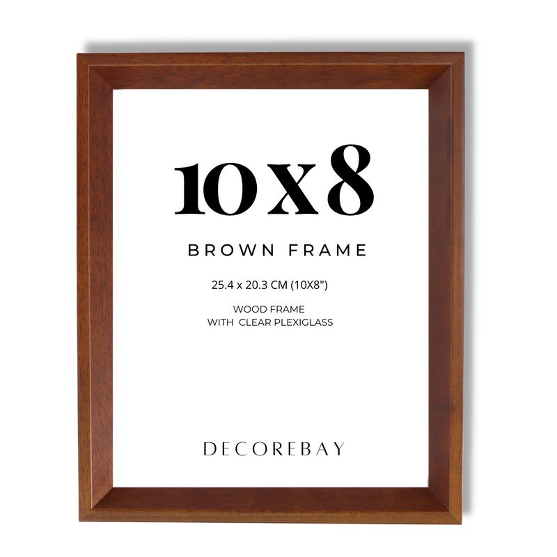 Decorebay Home 10x8 Solid Wood Picture Photo Frame (Brown)