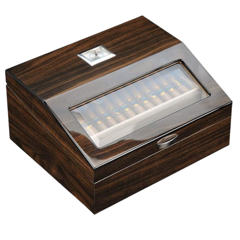 Decorebay Wood Lined Cigar Cabinet Humidor Cigar Case, Best Man Gift (Walnut)