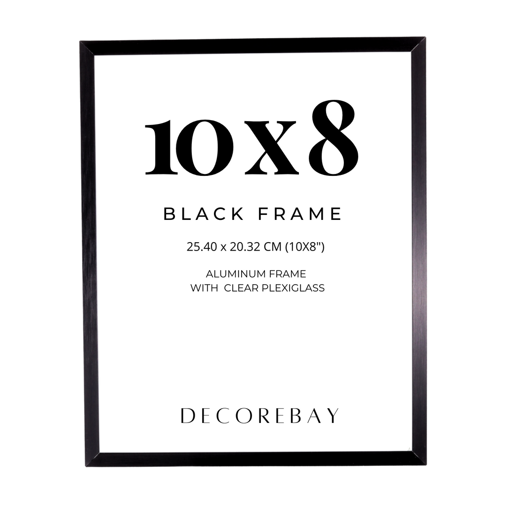 Decorebay Home 10x8 Inch Aluminum Modern Gallery Picture Photo Frame (Black)