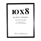 Decorebay Home 10x8 Inch Aluminum Modern Gallery Picture Photo Frame (Black)