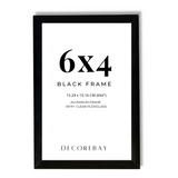 Decorebay Home 6x4 Inch Aluminum Modern Gallery Picture Photo Frame (Black)