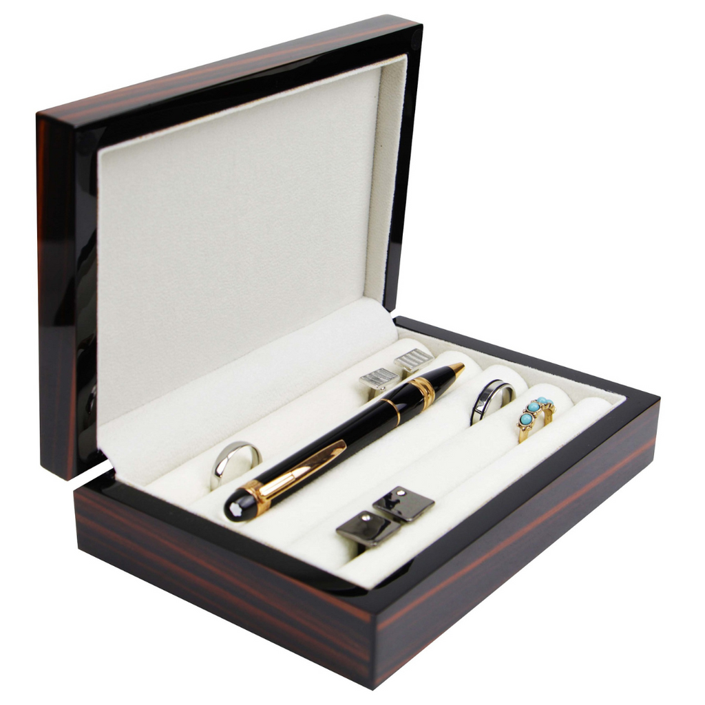 Decorebay Executive High class Cufflink Case & Ring Storage Organizer Men's Jewelry Box Gift (Midnight)