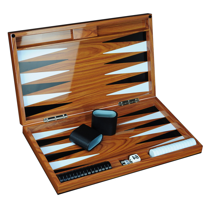 Decorebay Wooden 18" Rosewood Backgammon Folding Board Game Set