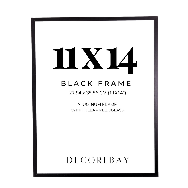 Decorebay Home 11x14 Inch Aluminum Modern Gallery Picture Photo Frame (Black)