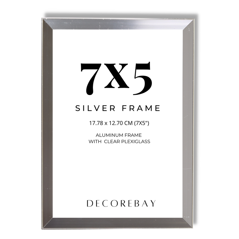 Decorebay Home 7x5 Aluminum Picture Photo Frame (Silver)