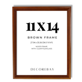 Decorebay Home 11x14 Solid Wood Picture Photo Frame (Brown)
