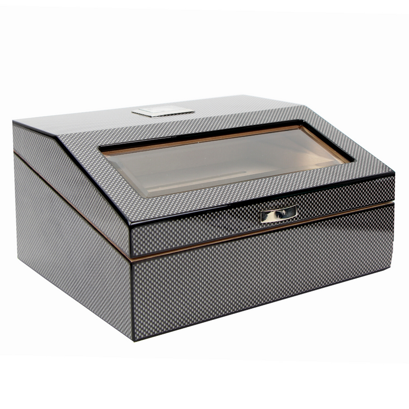 Decorebay Wood Lined Cigar Cabinet Humidor Cigar Case, Best Man Gift (Carbon Fiber)