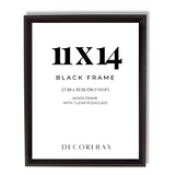 Decorebay Home 11x14 Solid Wood Picture Photo Frame (Black)