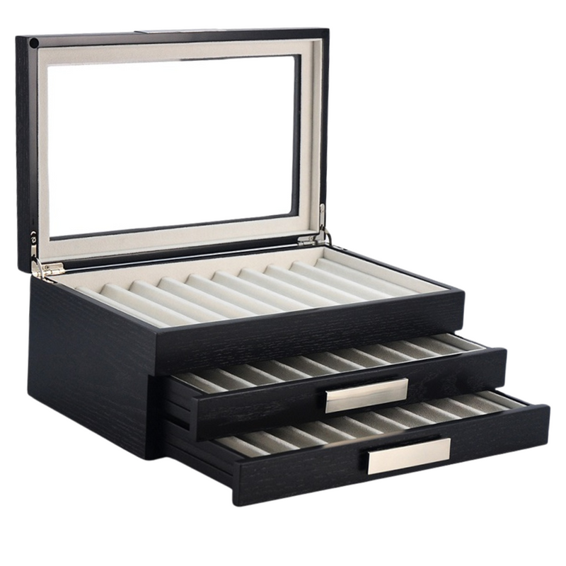 Decorebay Wooden 30 Pen Display & Storage Box