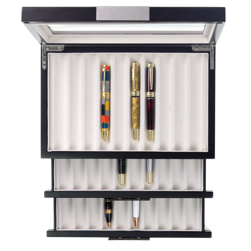 Decorebay Wooden 30 Pen Display & Storage Box