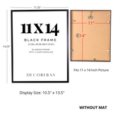 Decorebay Home 11x14 Inch Aluminum Modern Gallery Picture Photo Frame (Black)